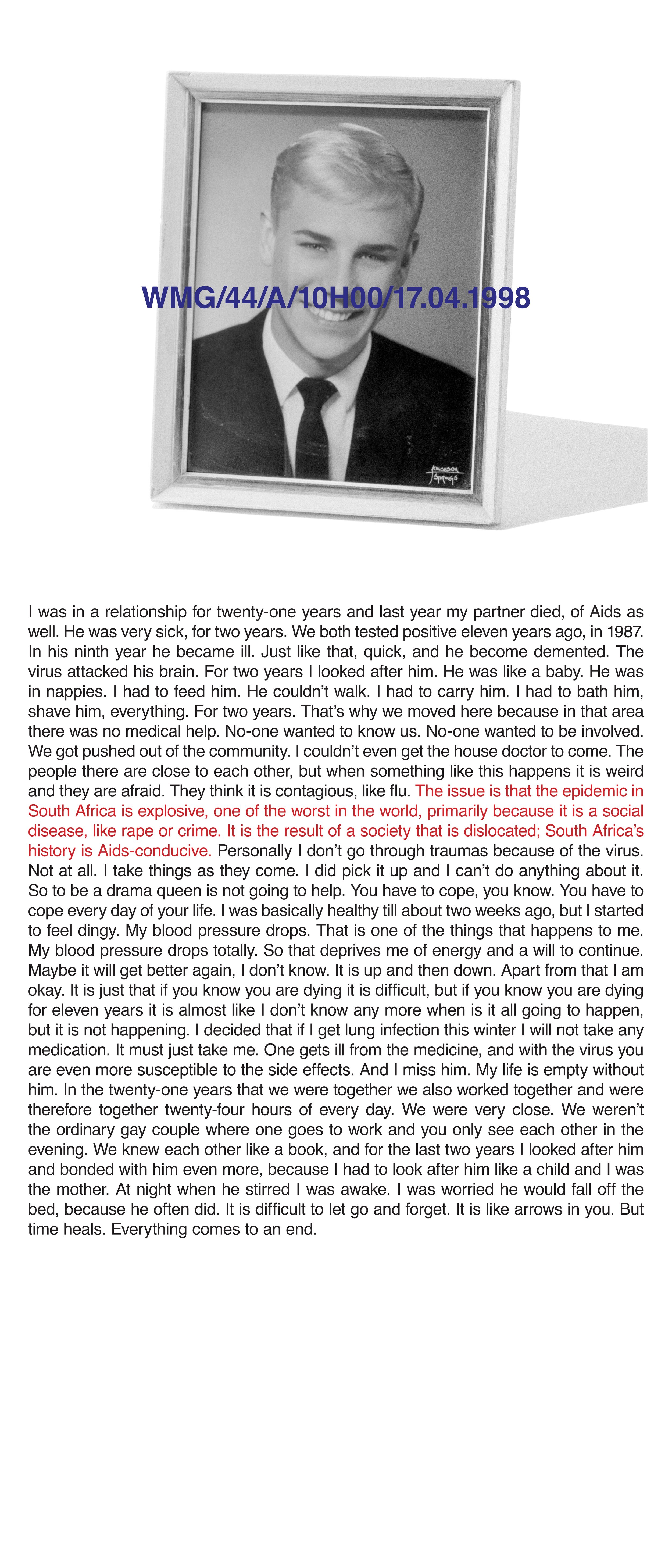 WMG/44/A/10H00/17.04.1998, Inkjet print on vinyl, 140 x 60 cm, 1998