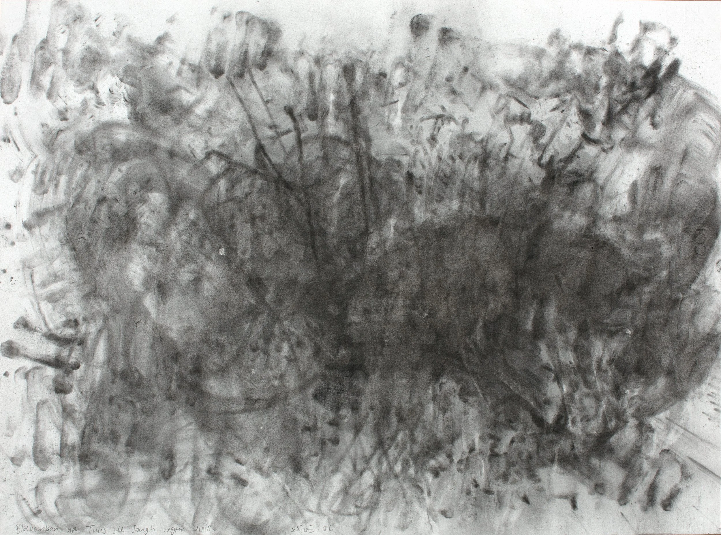 Avenue of gumtrees after Tinus de Jongh, right fist, Charcoal on paper, 45,5 x 60,7 cm, 2026
