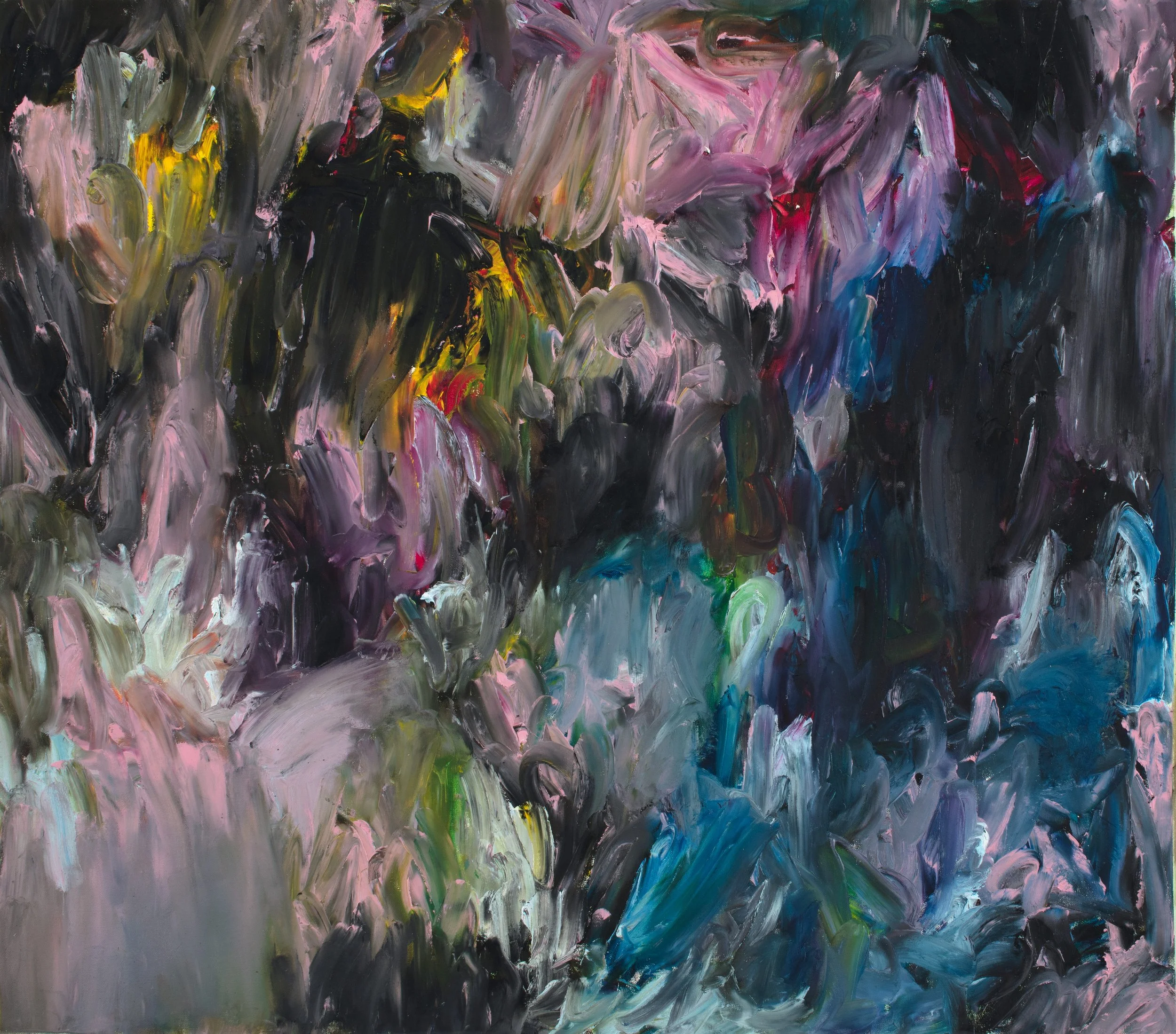 Avenue of gumtrees after Tinus de Jongh, fingers of left hand and right fist, Oil on canvas, 77 x 88 cm, 2026