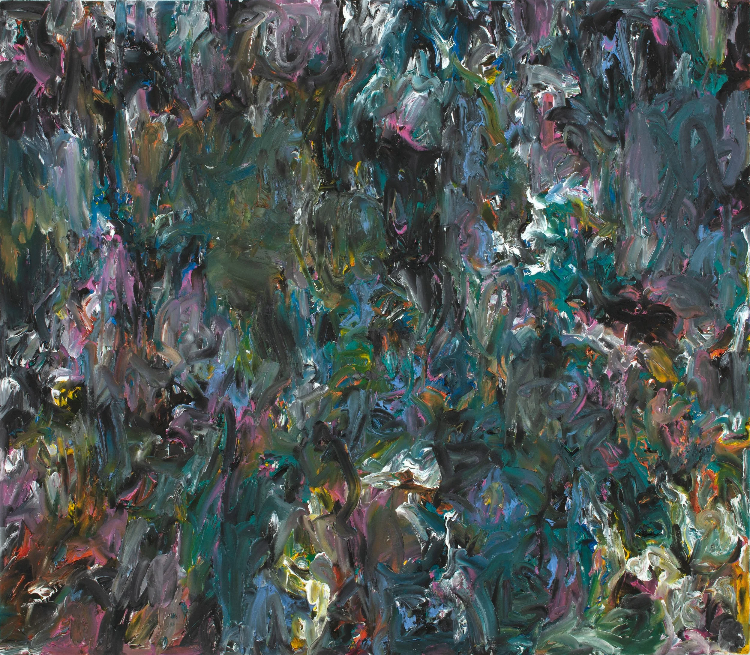 Avenue of gumtrees after Tinus de Jongh, ring finger of both hands and right fist, Oil on canvas, 77 x 88 cm, 2026