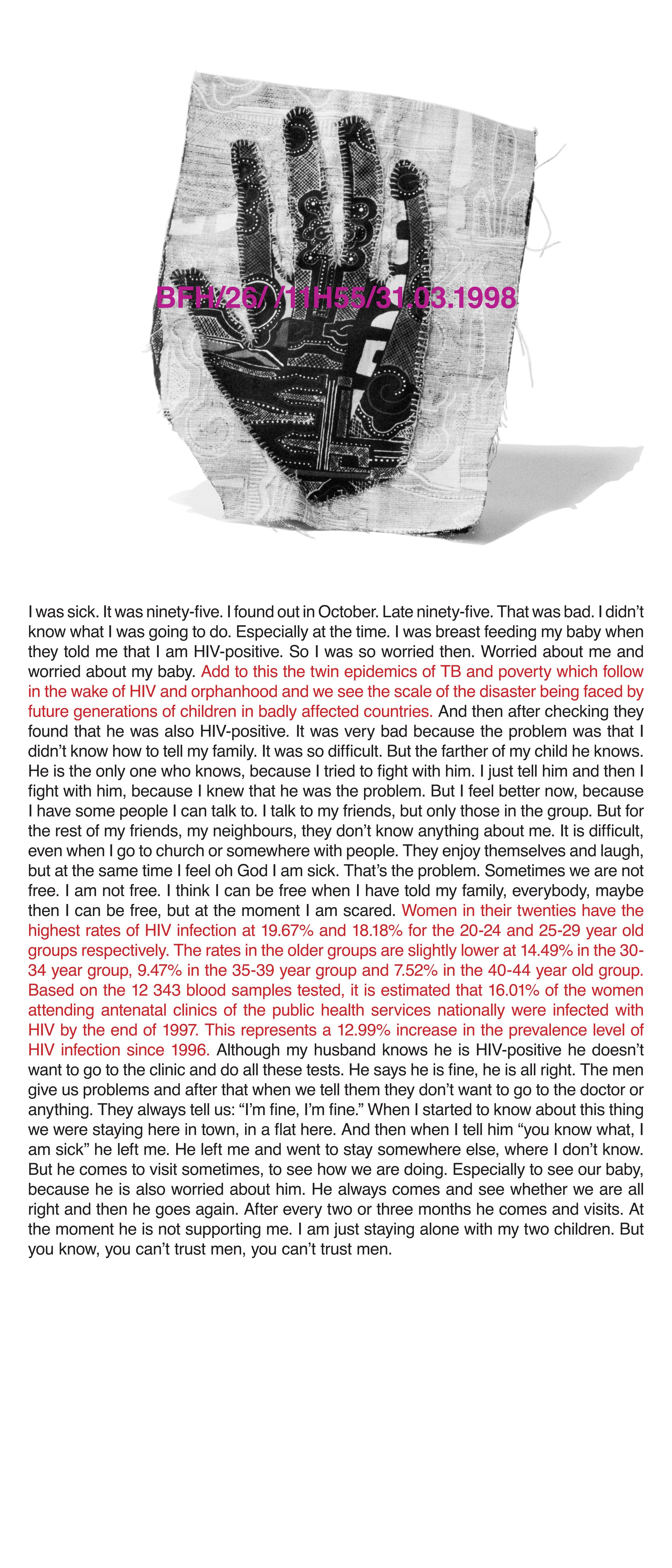 BFH/26/11H55/31.03.1998, Inkjet print on vinyl, 140 x 60 cm, 1998