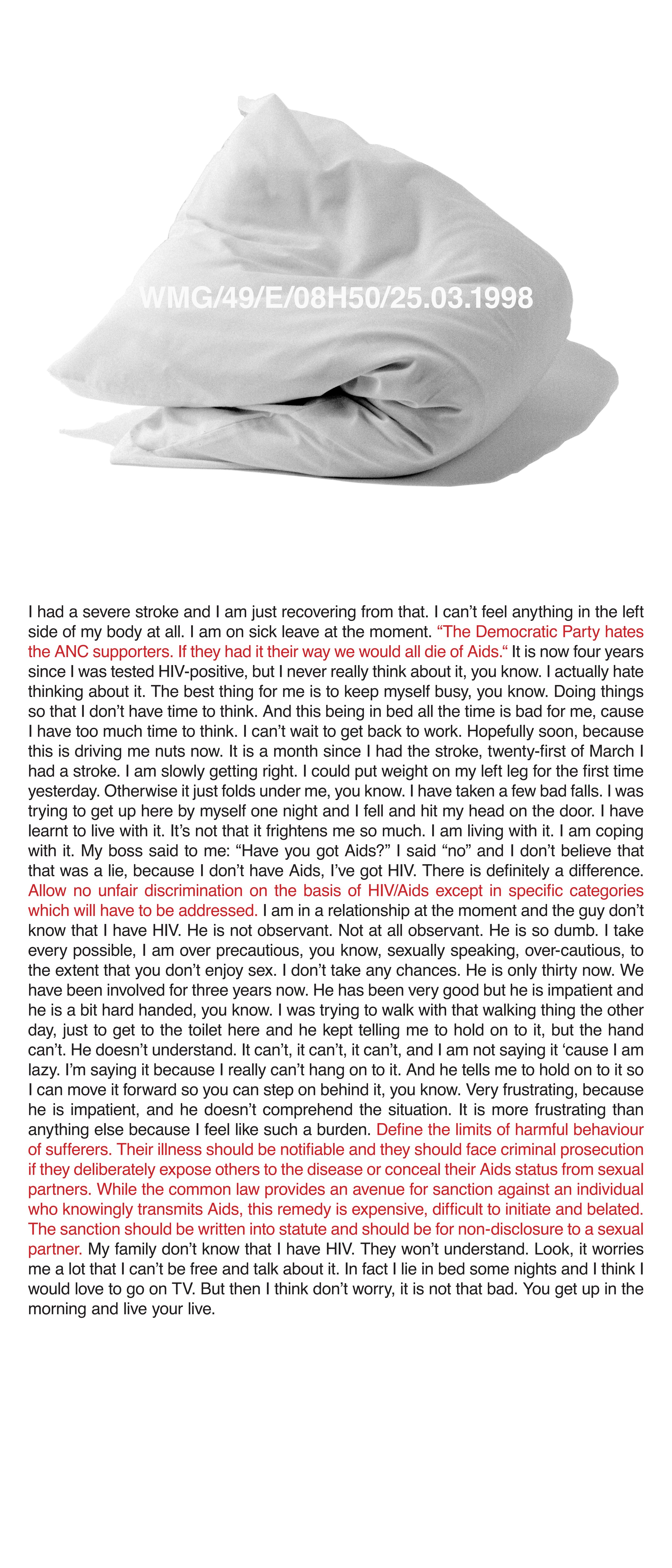 WMG/49/E/08H50/25.03.1998, Inkjet print on vinyl, 140 x 60 cm, 1998