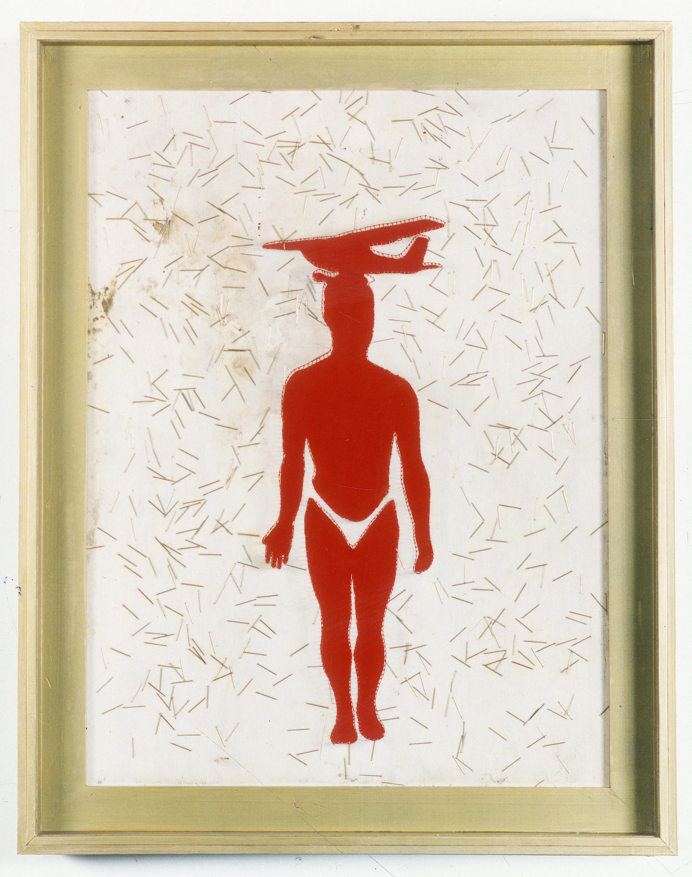 Untitled (Insatiable), Pins, thread, artist’s urine, enamel paint, 70 x 50 cm, 1996