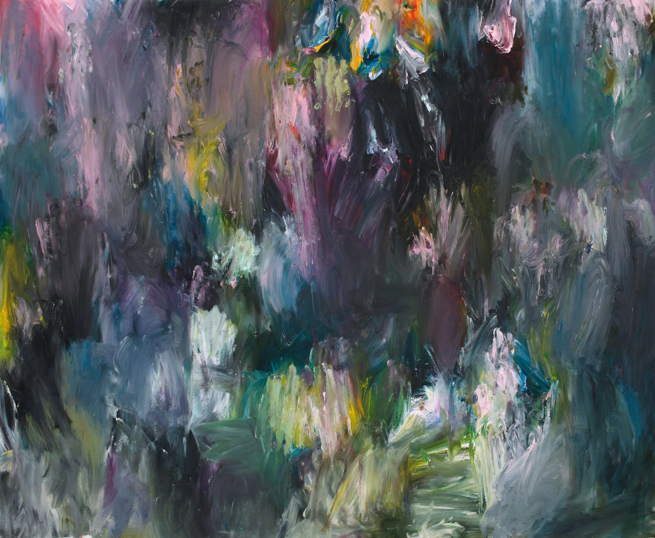 Avenue of gumtrees after Tinus de Jongh, fingers of left hand and right fist, Oil on canvas, 103 x 125 cm, 2026