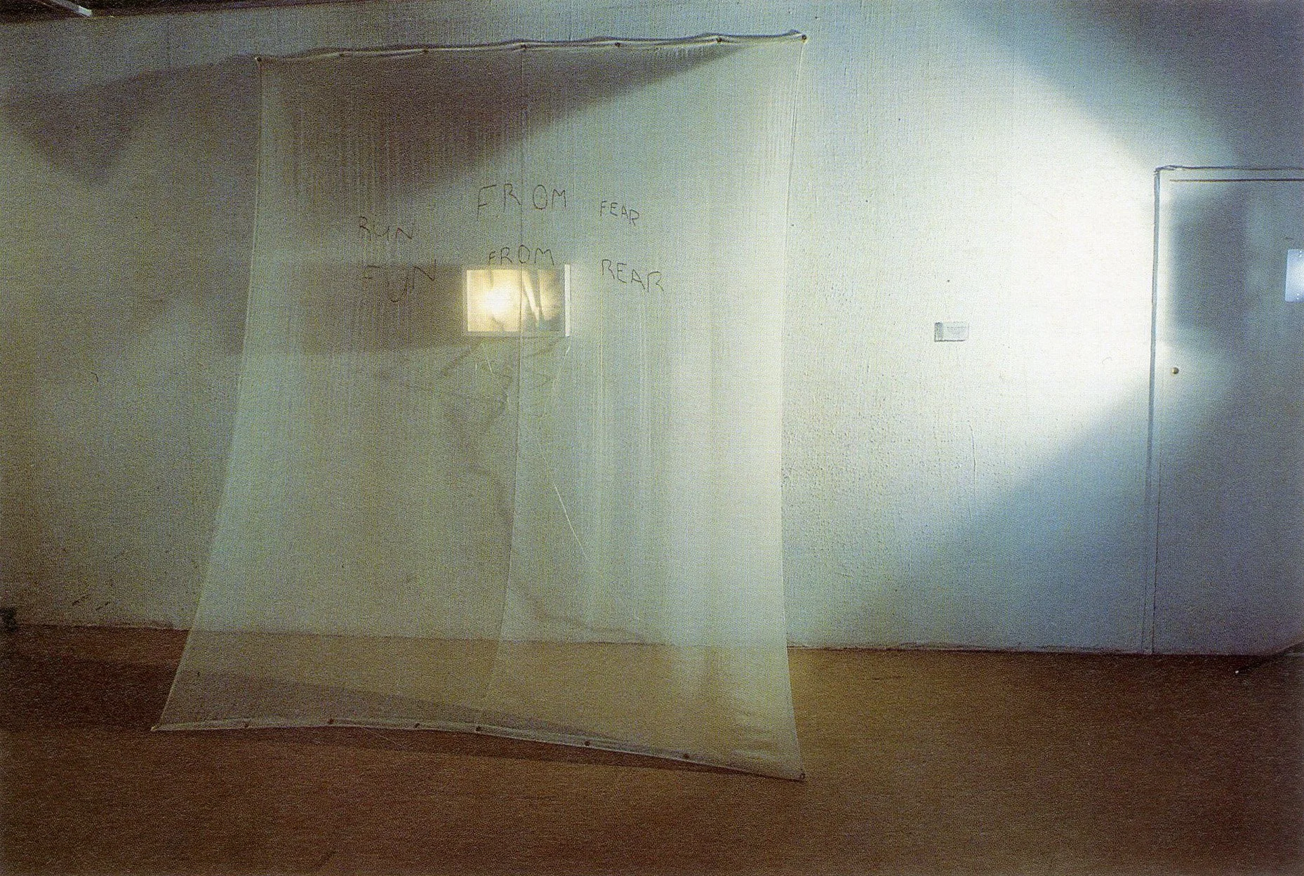 Run from fear, fun from rear (after Bruce Nauman), 1994
