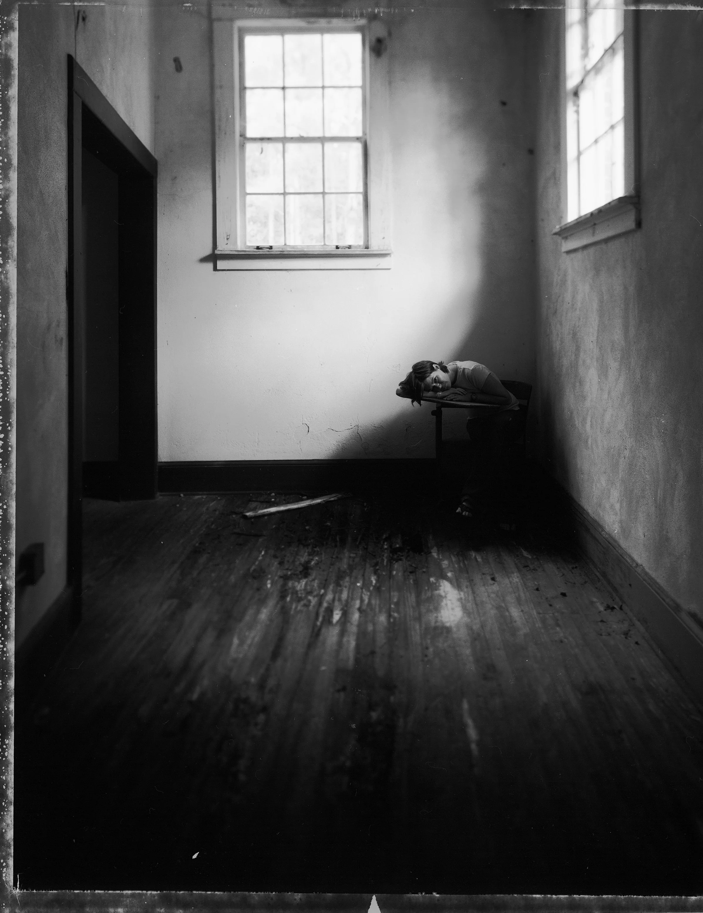 Kelly in the abandoned school