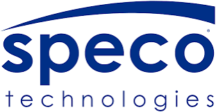 Specto Technologies logo with blue text and curved line.