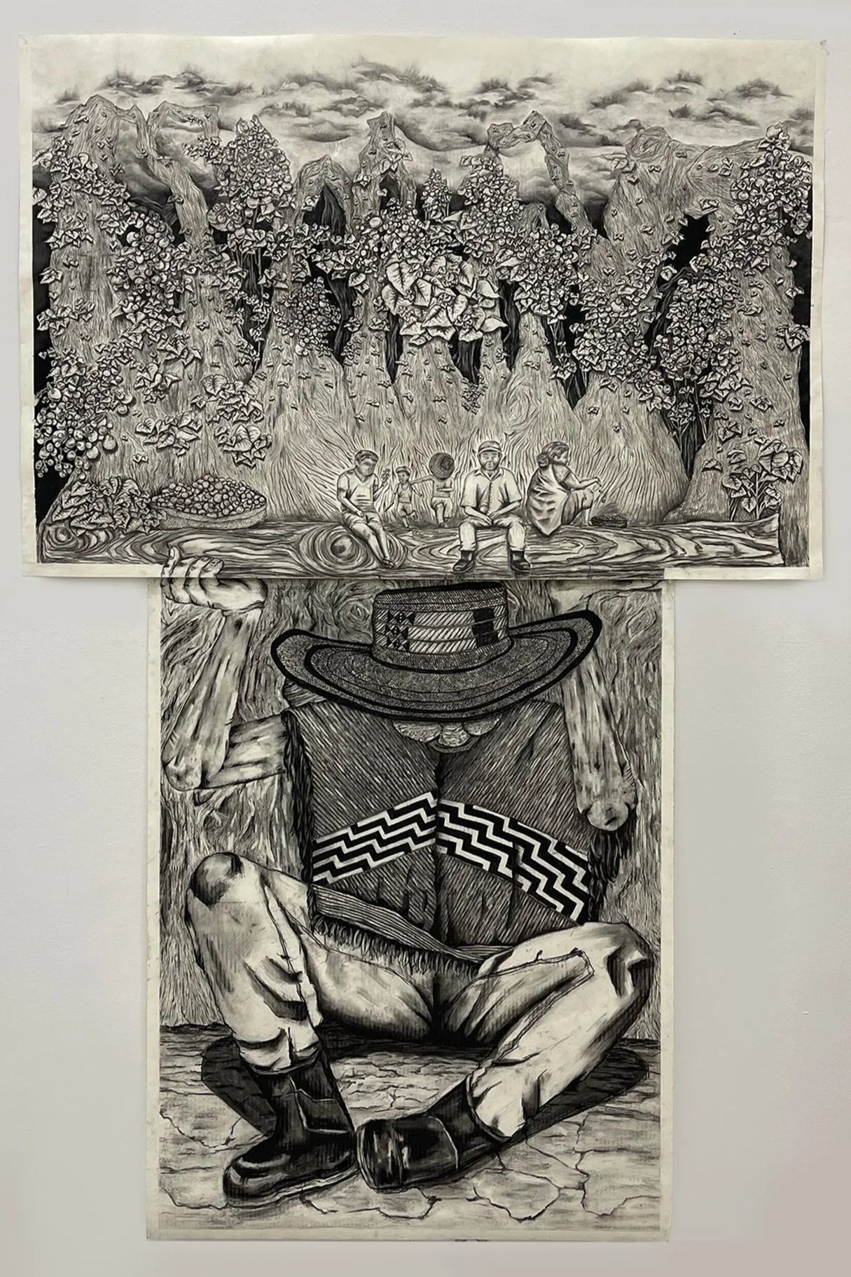 La Promesa del Campesino, 2024,
Charcoal, graphite,
96"x63"