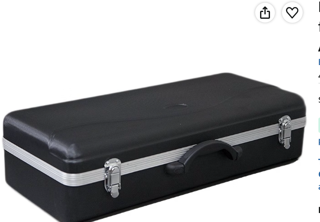 Lightweight ABS Case for Alto Saxophone, Black