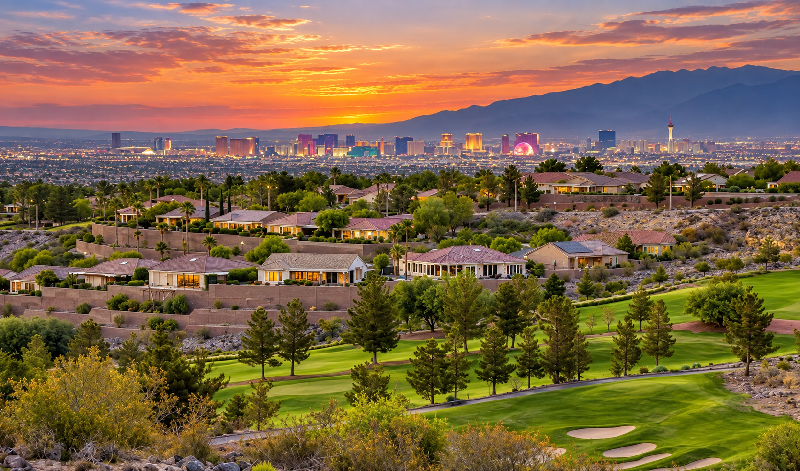 Sun City Anthem community with Las Vegas Valley views