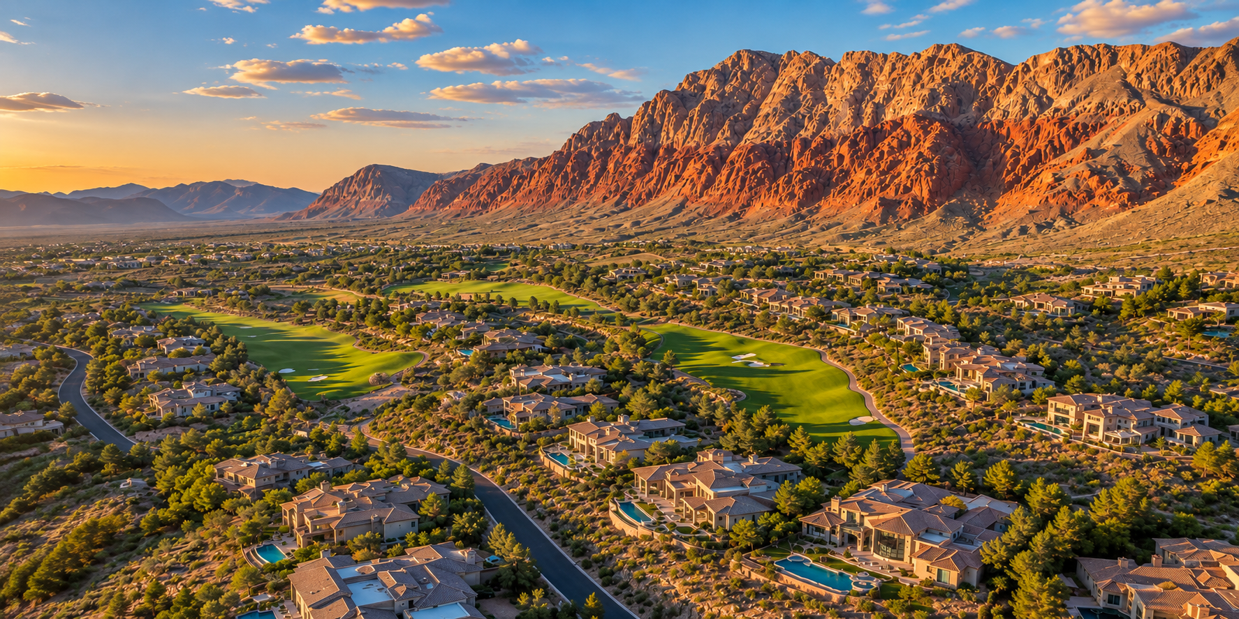 Summerlin community with Red Rock Canyon near Las Vegas