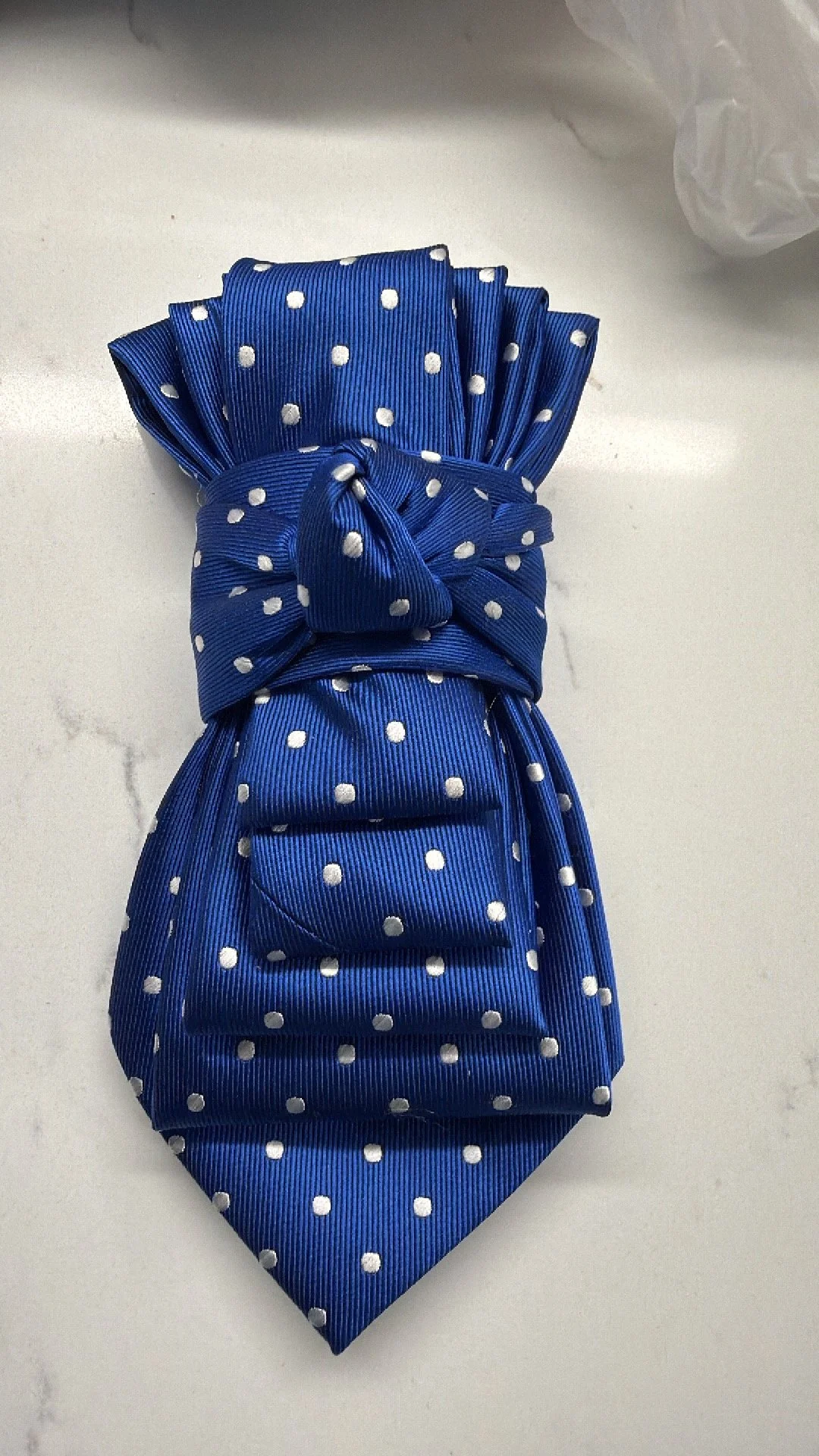 BLUE & WHITE NECKTIE CUSTOM MADE