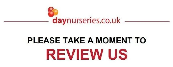 A banner with the logo of daynurseries.co.uk and text asking viewers to review the service.