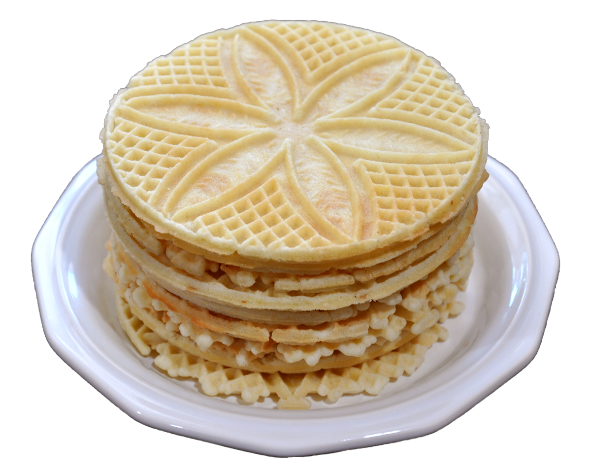 plate of pizzelle cookies