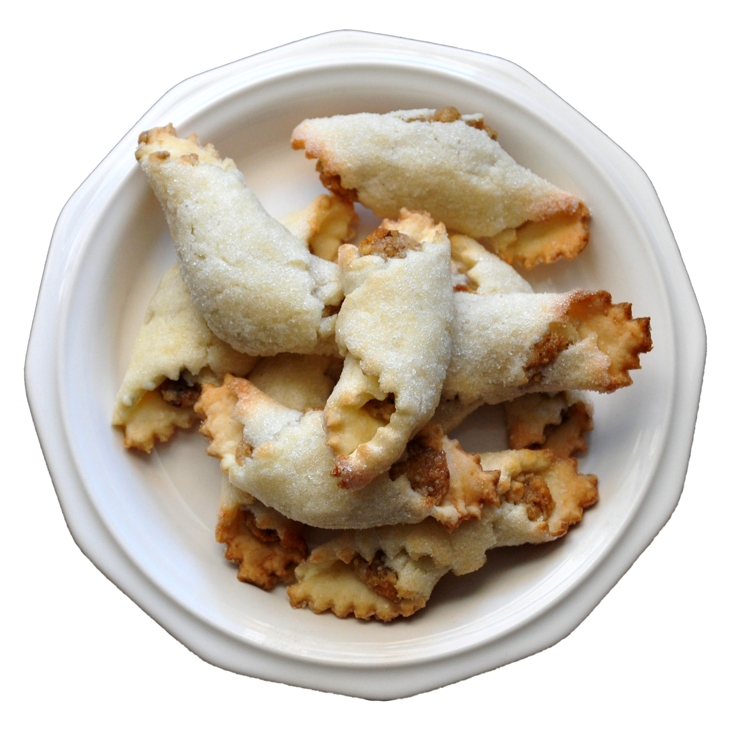 plate of italian horn cookies