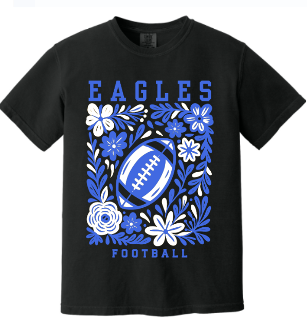 Eagles Blue and White Floral Football