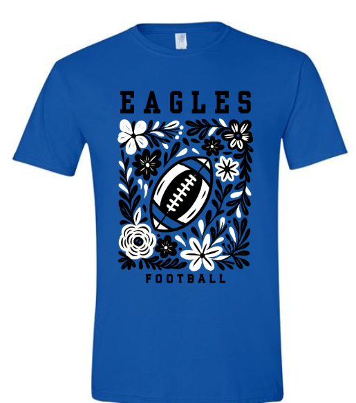 Eagles Blue and White Floral Football