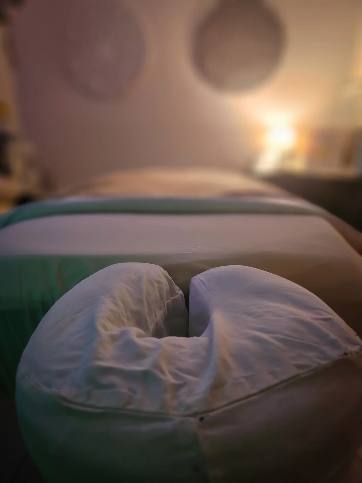 Massage therapy treatment table in a calm private treatment room in Maitland, Florida.