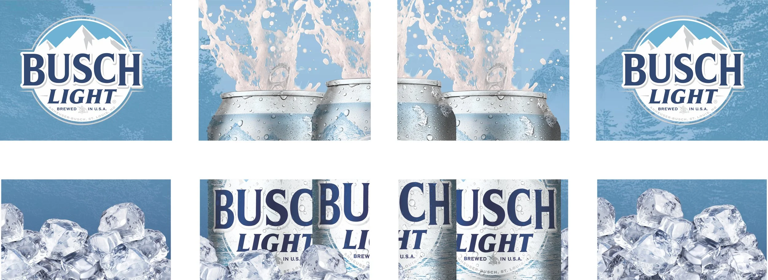 8 Piece Busch Light Window Scrim (158"x57")