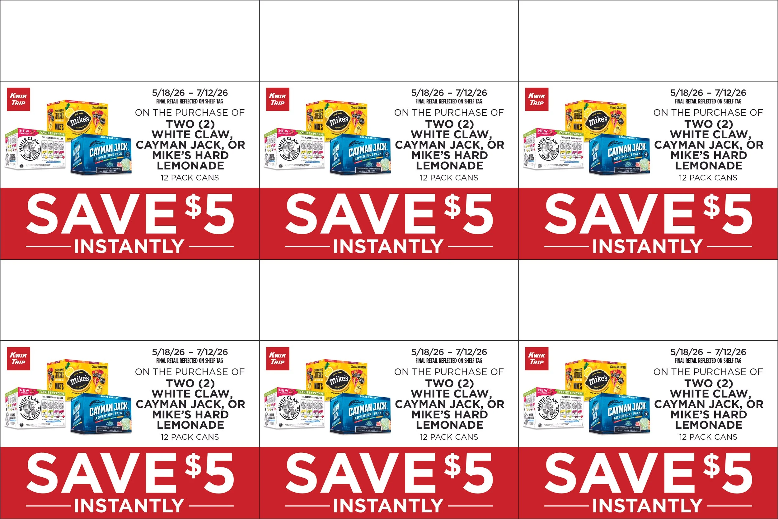 Kwik Trip Shelf Talker