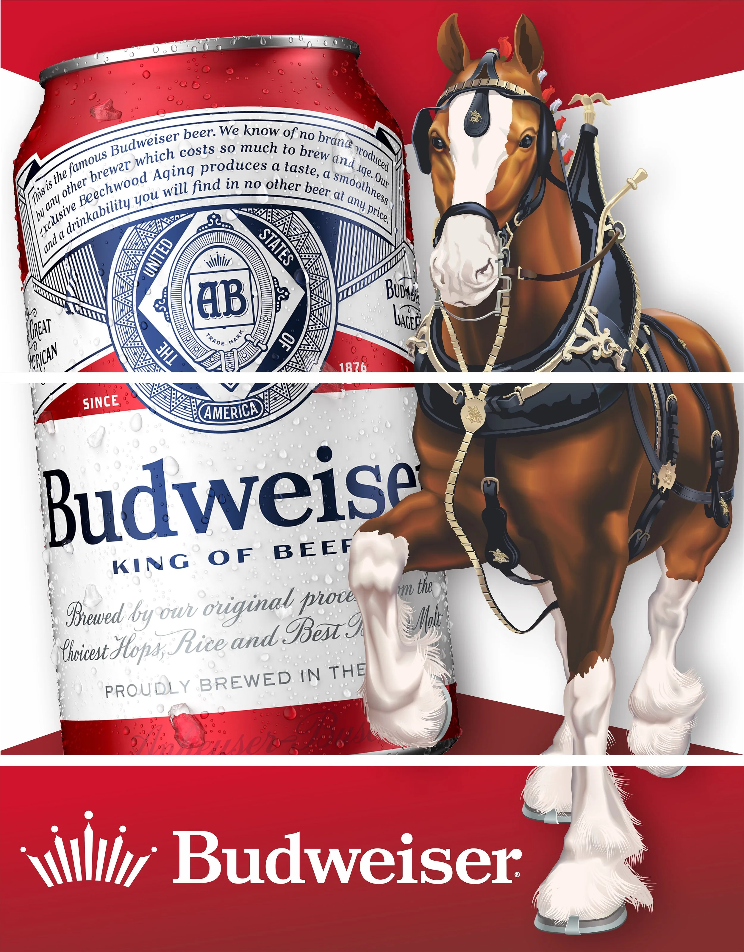 3 Piece Budweiser Coroplast (96"x120")