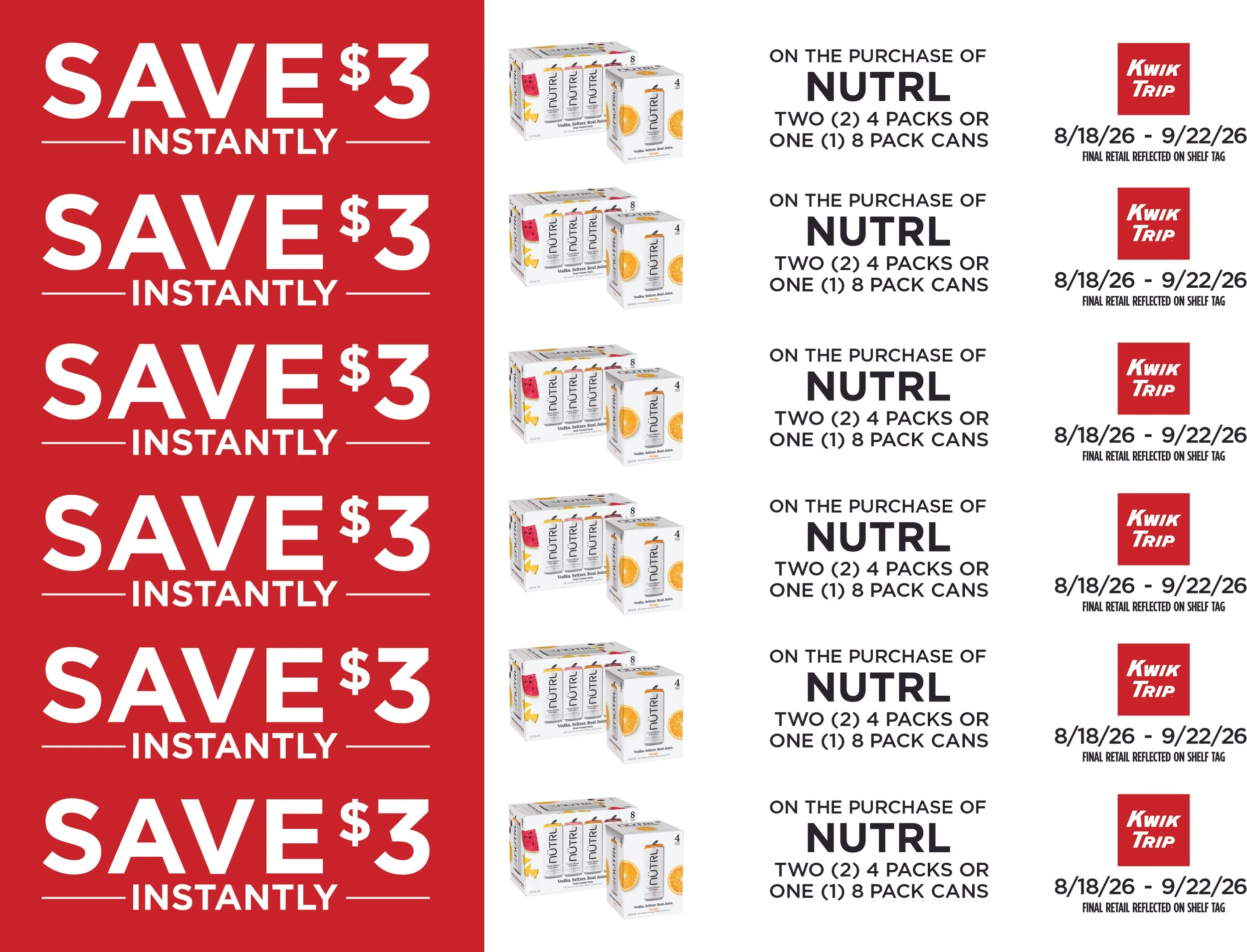 Kwik Trip Shelf Strips