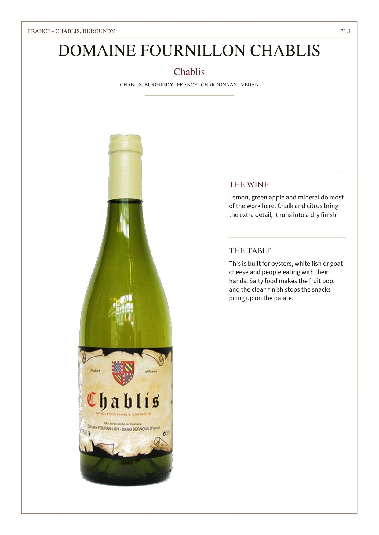 Domaine Fournillon Chablis