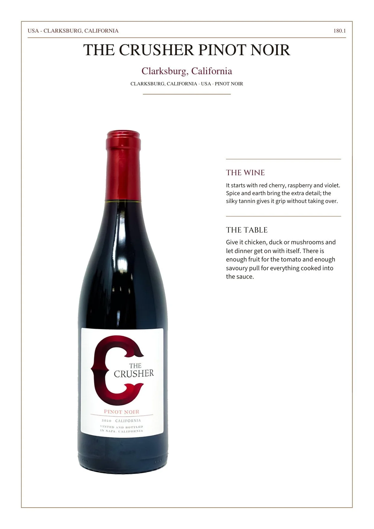 The Crusher Pinot Noir