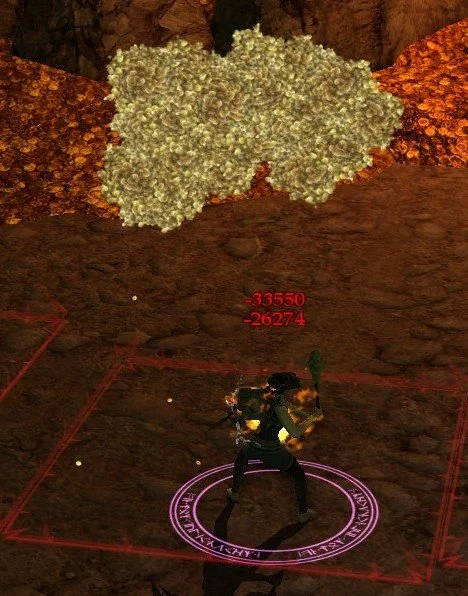 Shower of Jewels mines being triggered.