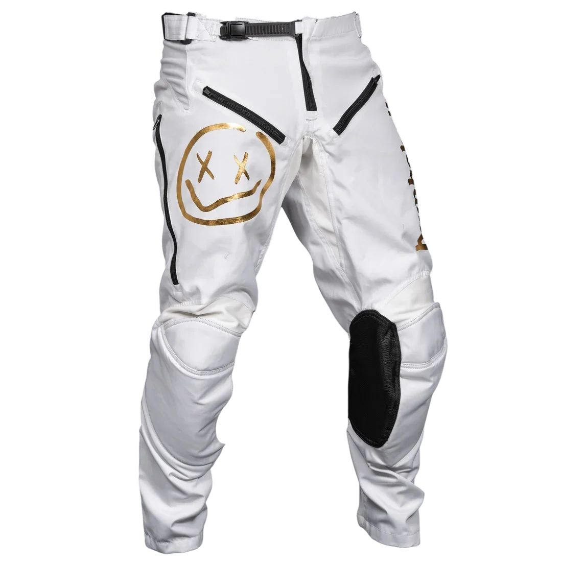 Menace Moto Pant 2.0: White/Gold