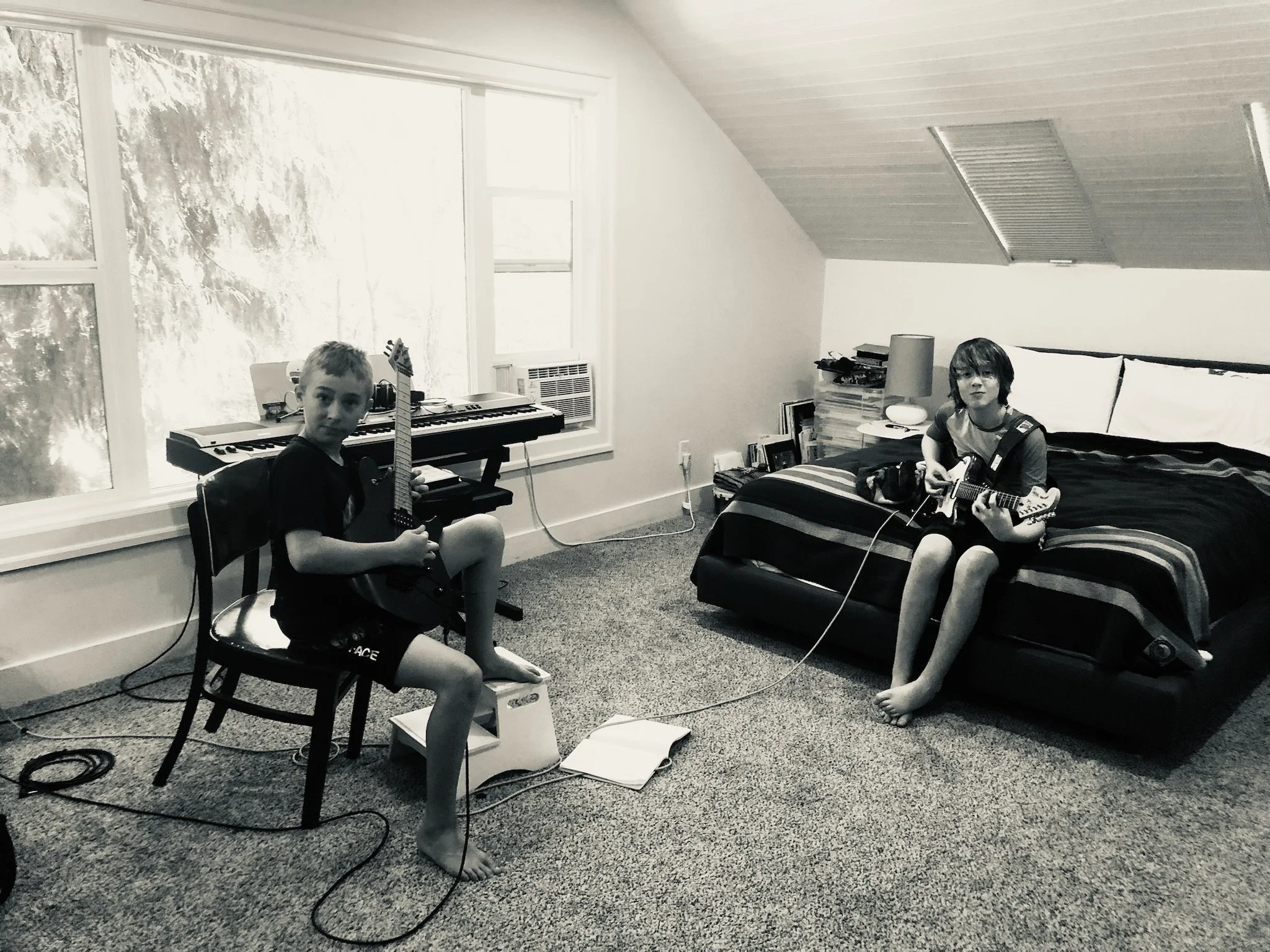 Wolfe and his buddy creating music