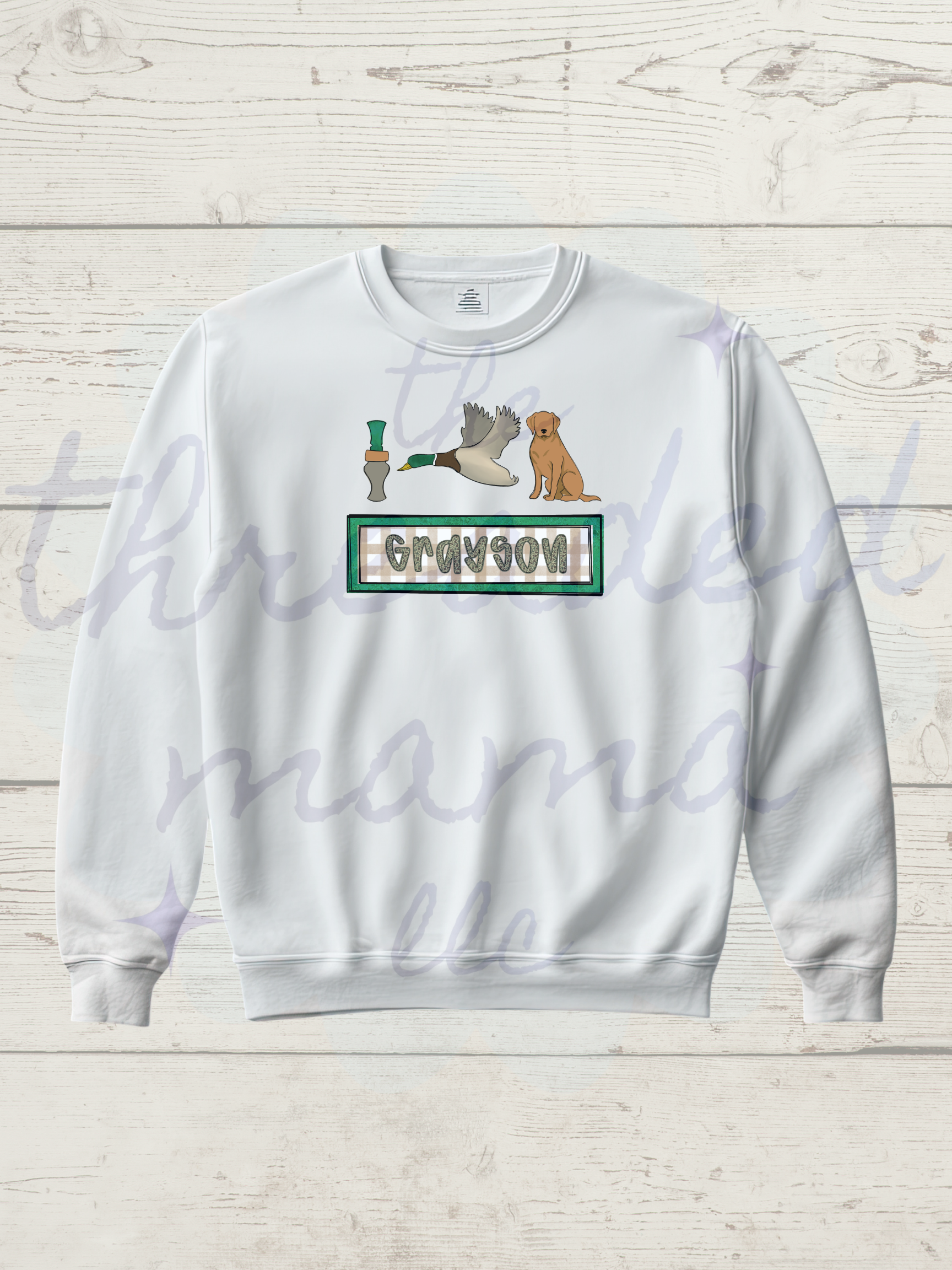 Kids Yellow Lab Hunting Name Sweatshirt