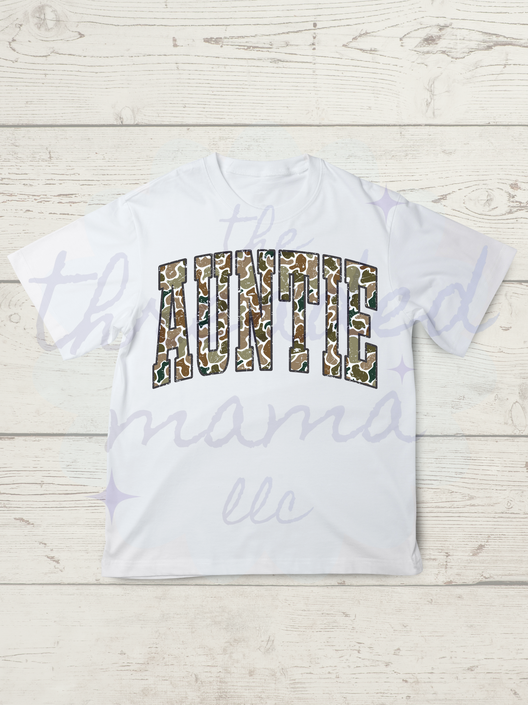 AUNTIE Distressed Duck Camo Tee