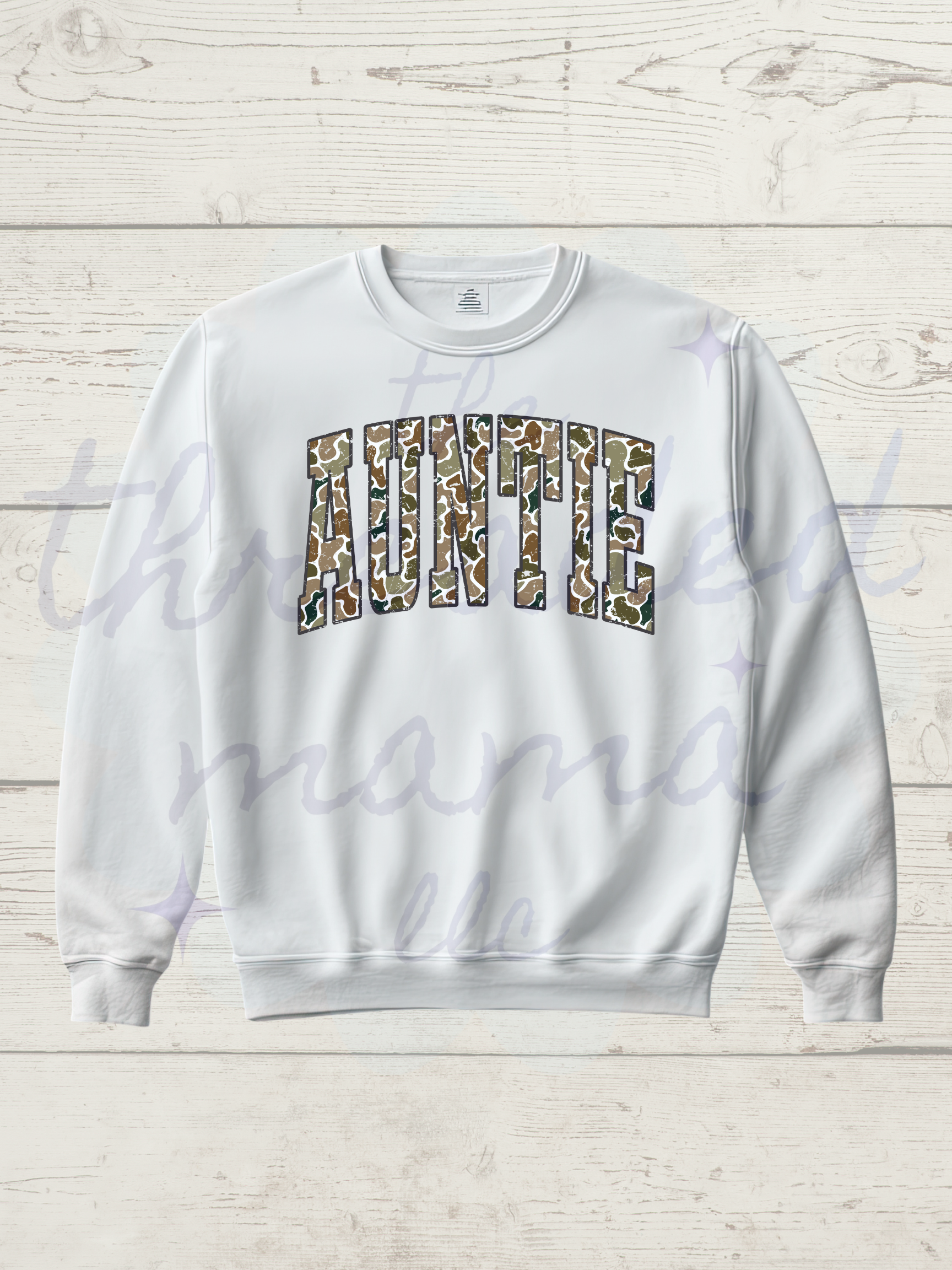 AUNTIE Distressed Duck Camo Sweatshirt