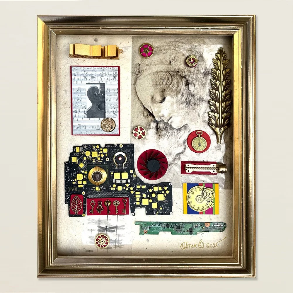 Echoes of Leonardo - 2026 - Mixed media over canvas - 12x16"