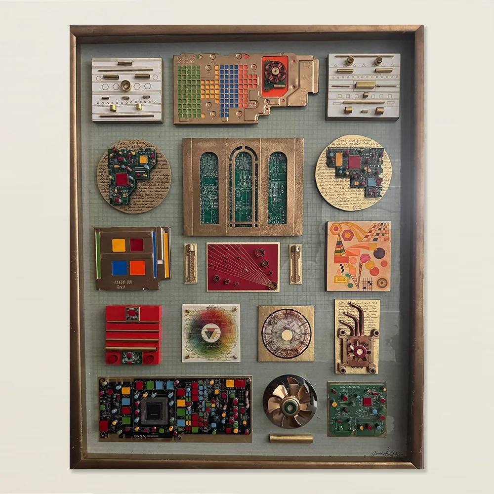 Golden Window - 2026 - Mixed media over canvas - 23x29"
