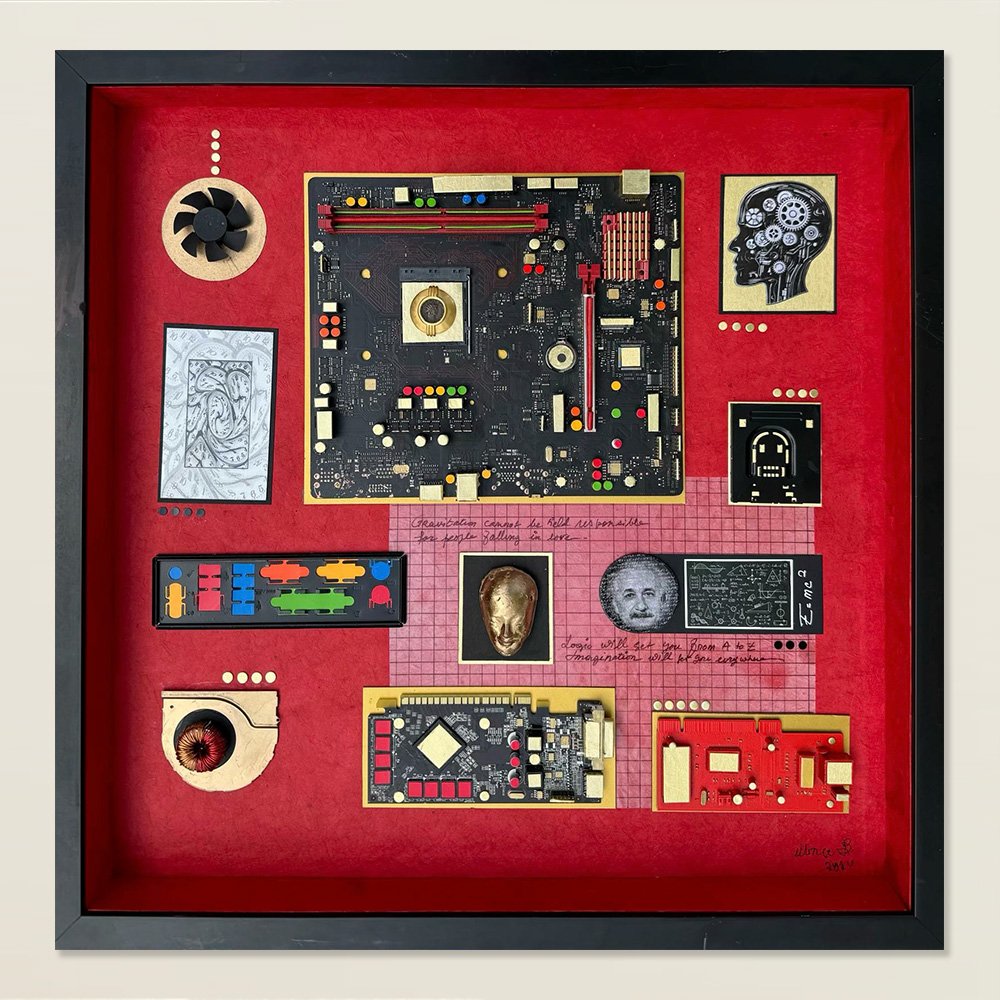 Relative Threads - 2026 - Mixed media over canvas - 20x20"