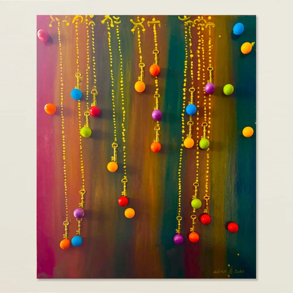 The Party - 2026 – Mixed media over canvas - 20x24"