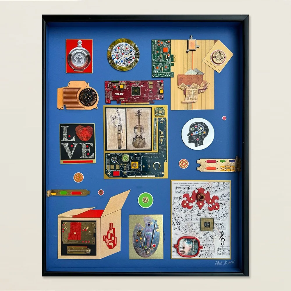 Love in the Machine - 2026 - Mixed media over canvas - 20x28"