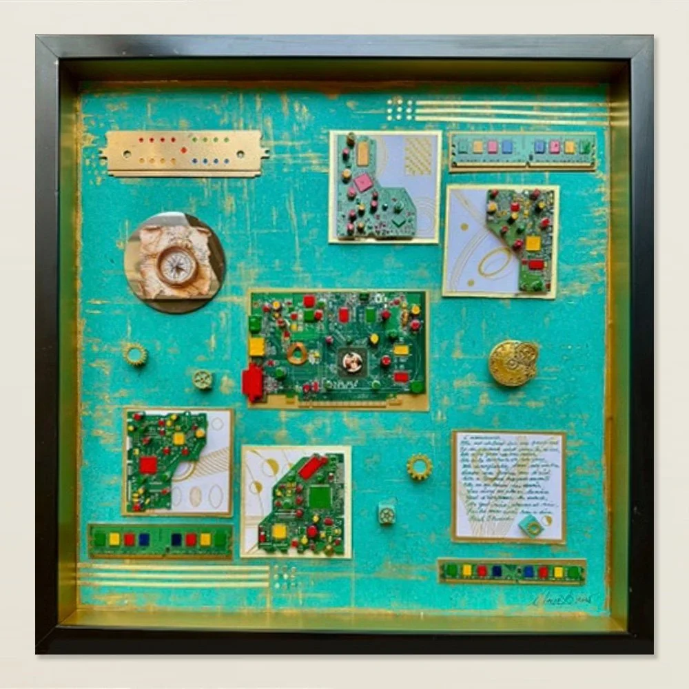Turquoise Memories - 2026 - Mixed media over canvas - 20x20"