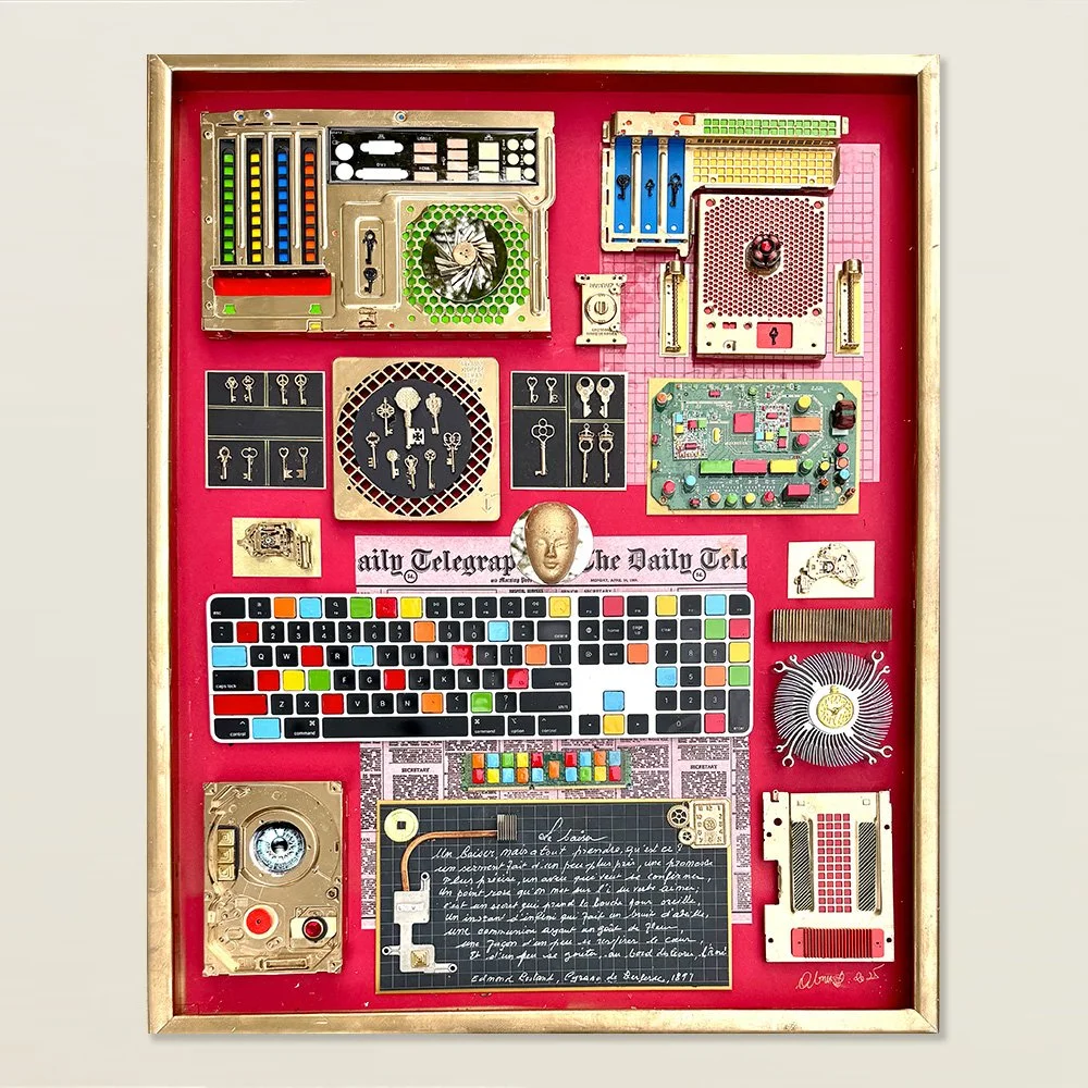 Keyboard Confetti - 2026 - Mixed media over canvas - 23x29"