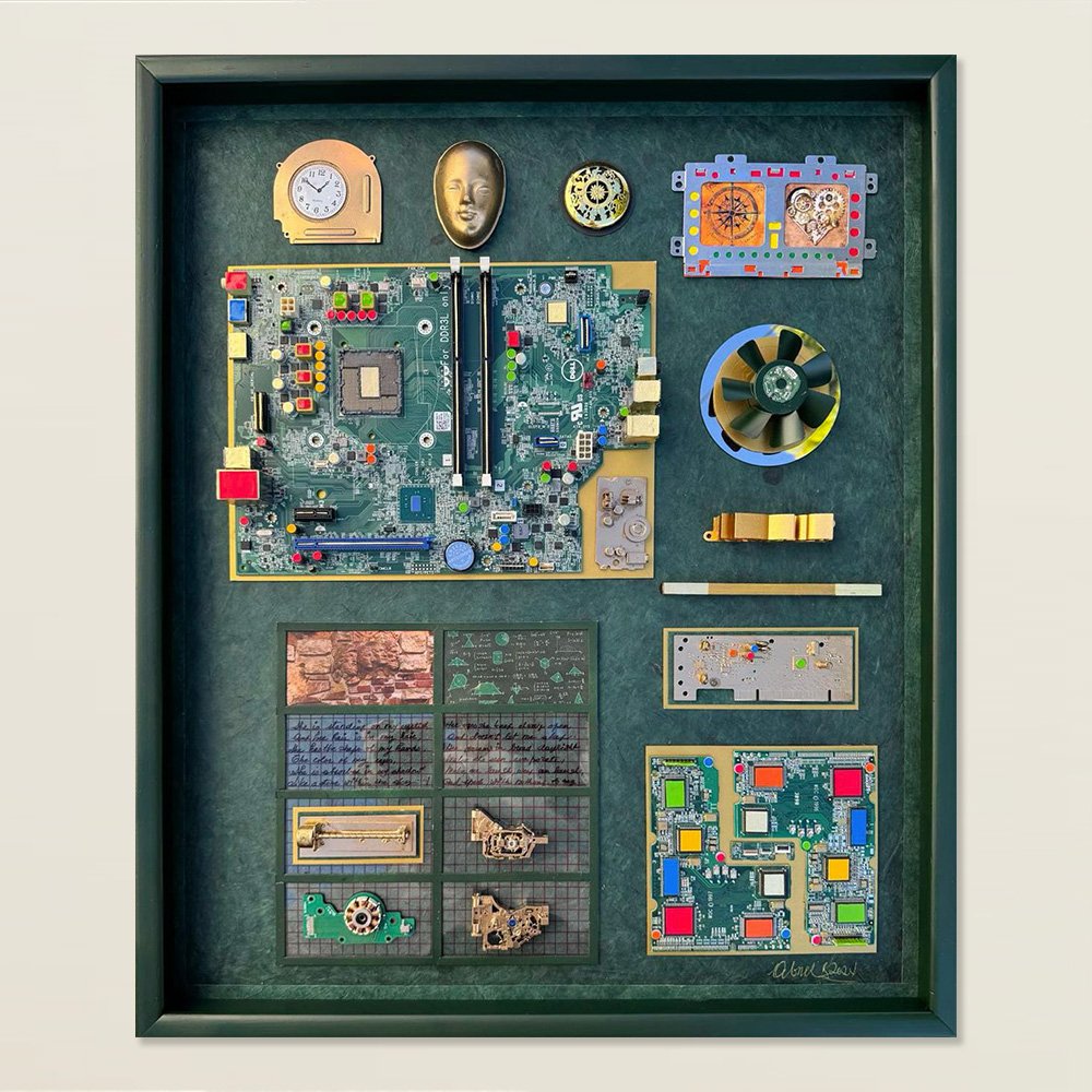 Verdant Circuits - 2026 - Mixed media over canvas - 21x25"