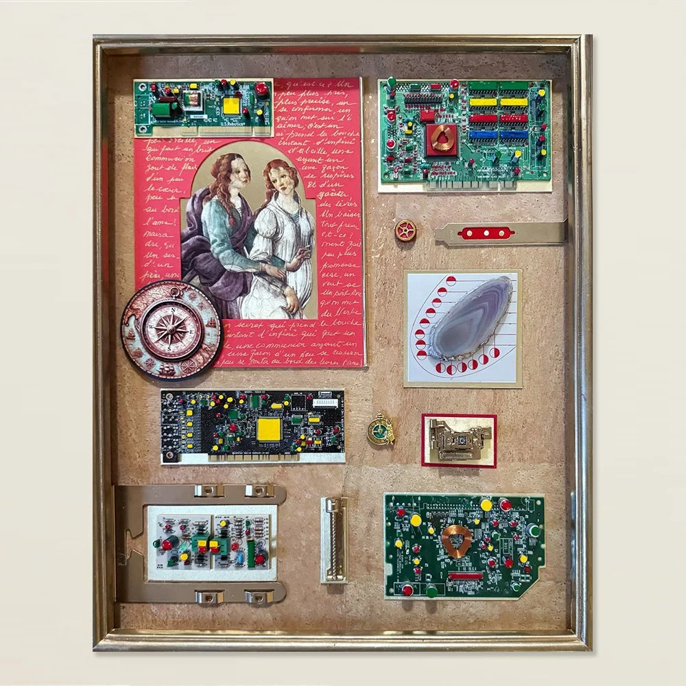 Magnetism & Memory  - 2026 - Mixed media over canvas - 19x23"