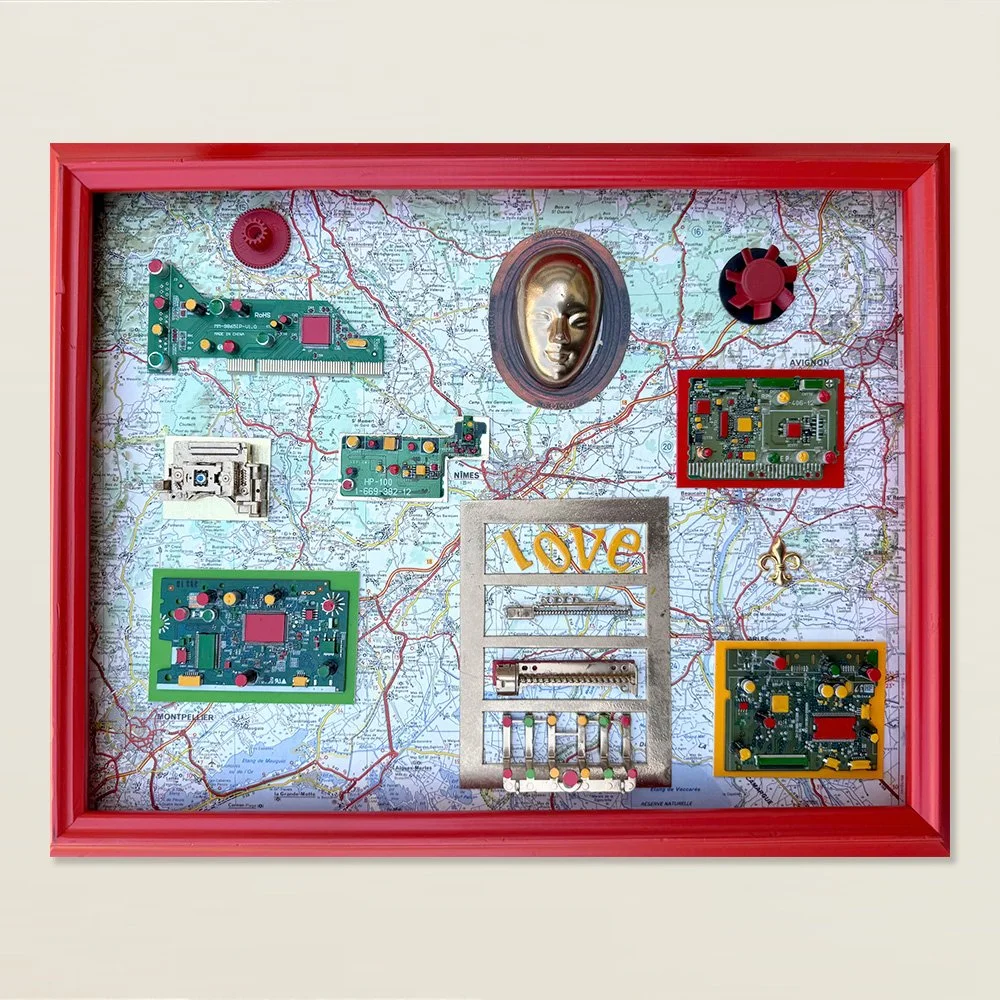 Love Map - 2026 - Mixed media over canvas - 14x18"