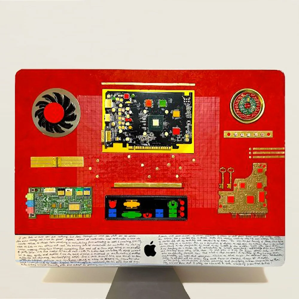 Desktop Reveries - 2026 - Mixed media over desktop computer - 15x20"