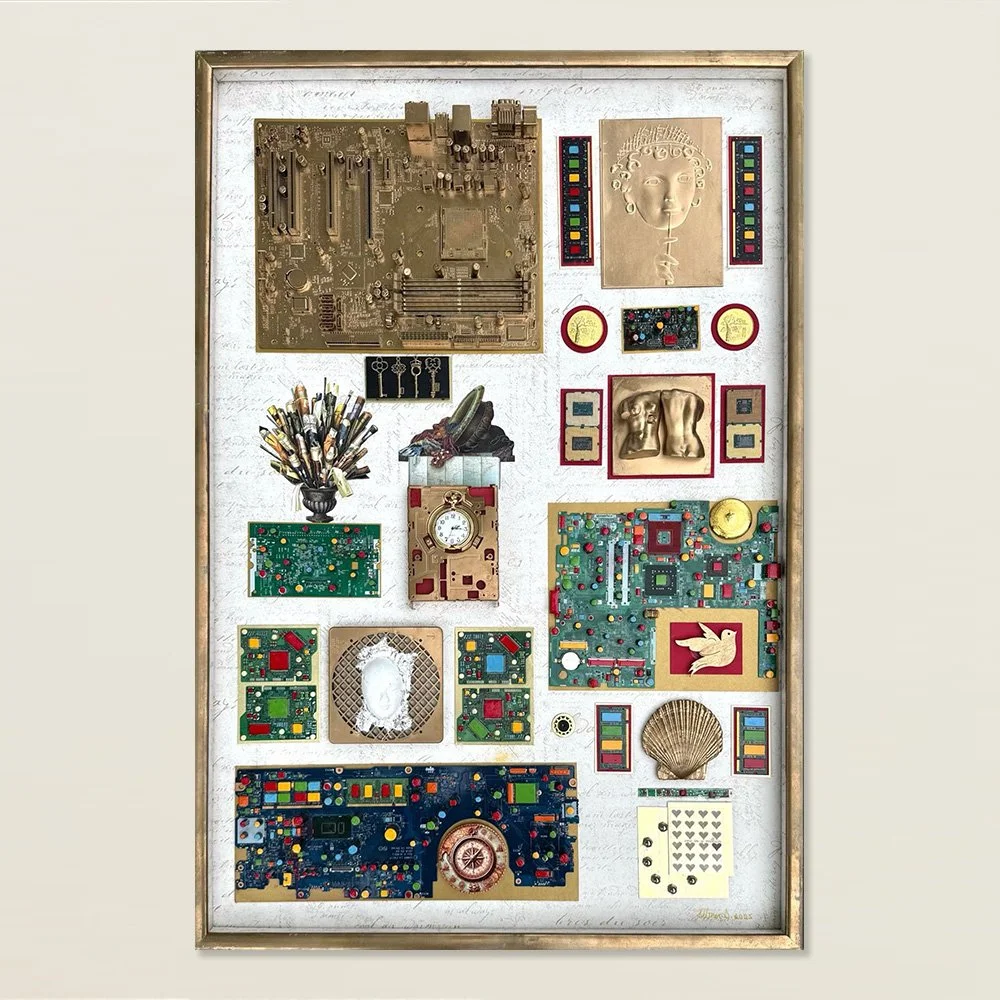 Chronical in Golden Jade - 2026 - Mixed media over canvas - 25x37"