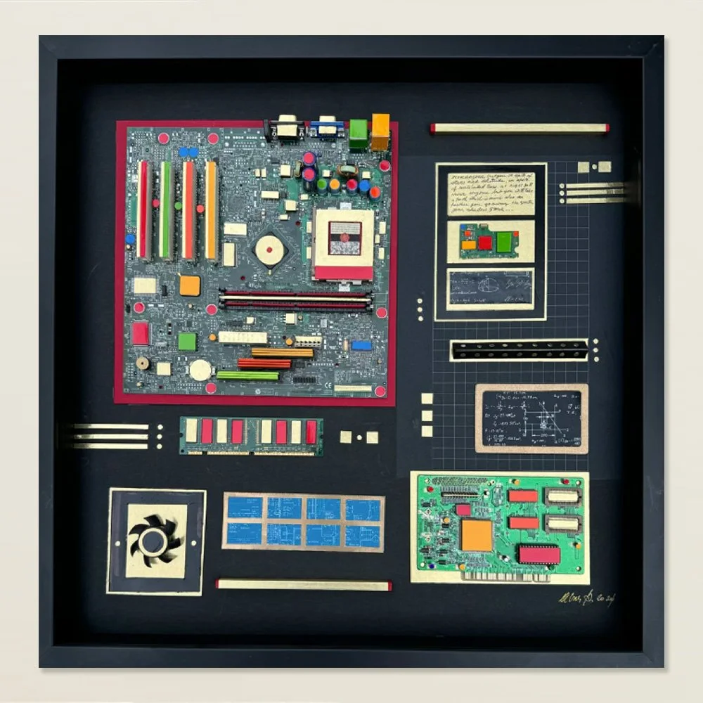 Hidden Frequencies - 2026 - Mixed media over canvas - 20x20"