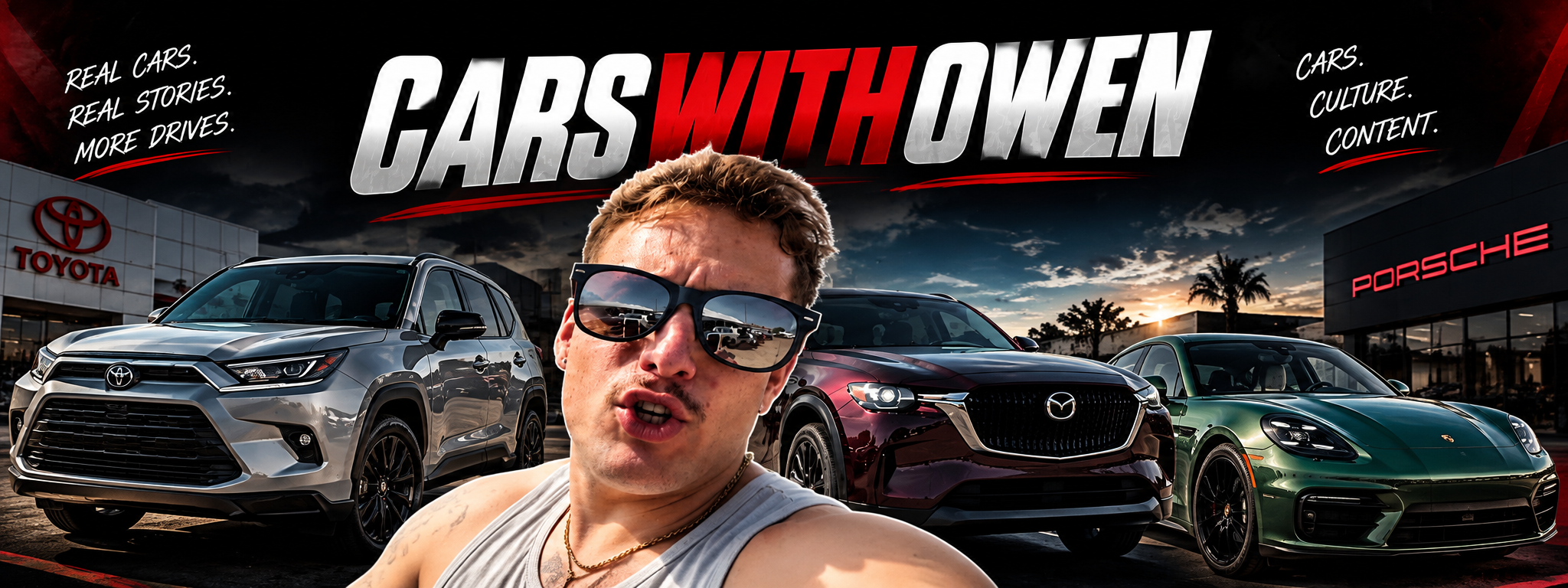 Owen of CarsWithOwen Creating automotive comparison content featuring Toyota, Mazda, and Porsche vehicles.
