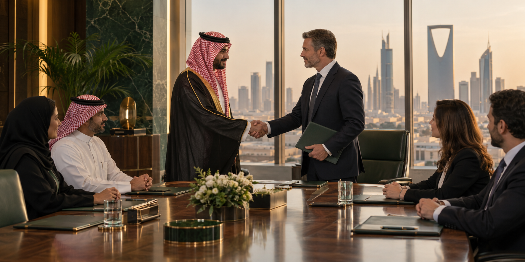 MANARAT partnership agreement with Saudi business leaders in Riyadh