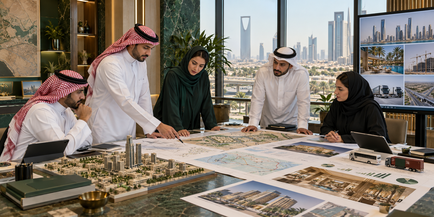 MANARAT team reviewing strategy and project execution plans in Riyadh